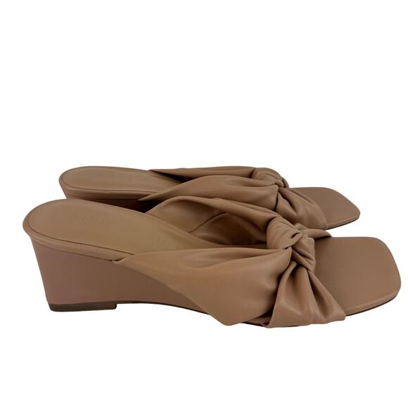 ANNE KLEIN IFLEX GARTH SLIP ON WEDGE SANDALS IN TAN NWOB WOMEN'S‎ SIZE 8M - Picture 4 of 11